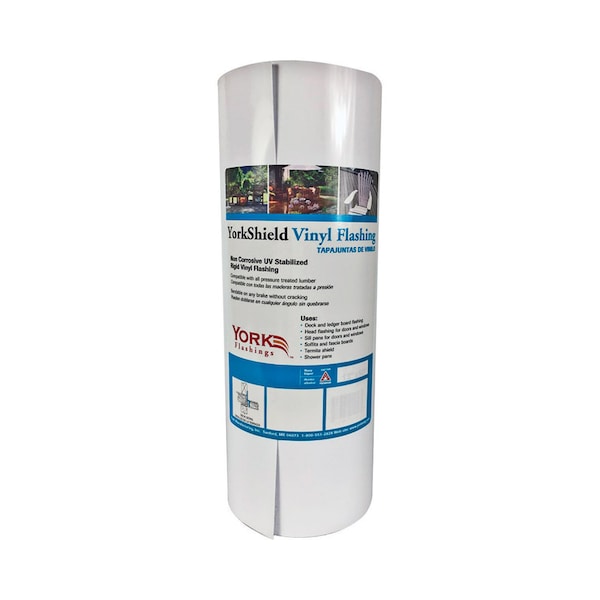York 12 in. W X 600 in. L Vinyl Flashing White
